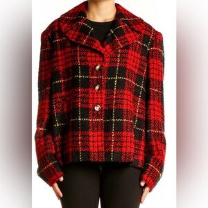 Evan Picone Red and Black Plaid Jacket